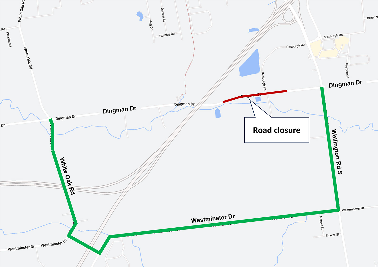 Dingman Dr Road Closure and Detour